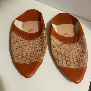 Genuine Leather - Moroccan Shoes - babouche slippers size 8